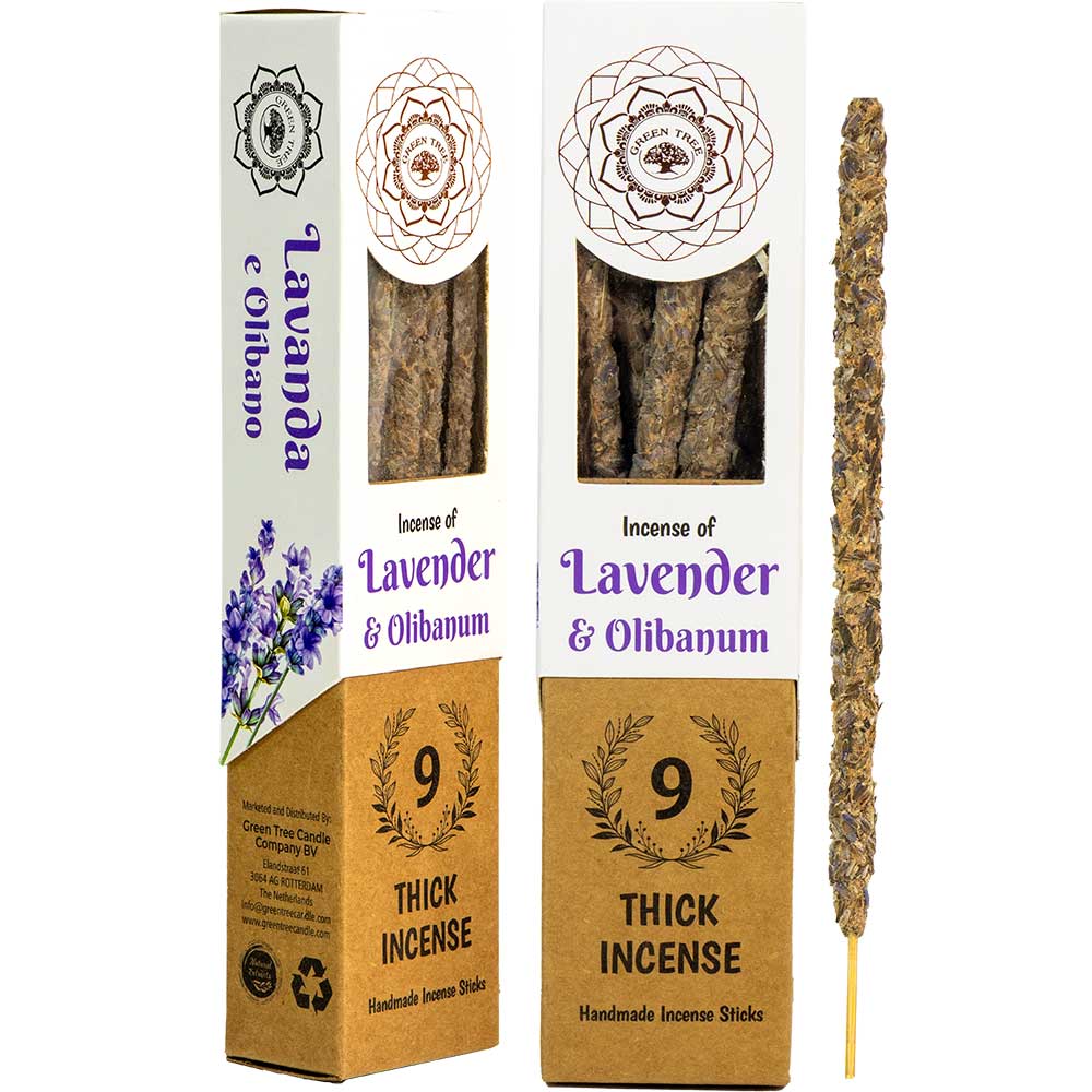 Green Tree Botanical Incense – Lavender (9 Thick Sticks)