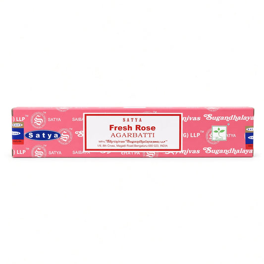 Satya Fresh Rose Incense Sticks – 15g Hand-Rolled Masala Incense