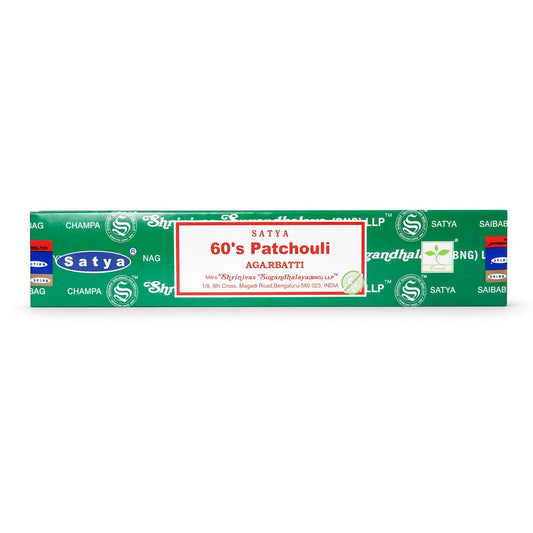 Satya 60’s Patchouli Incense Sticks – 15g Hand-Rolled Masala Incense