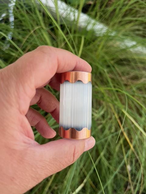 Copper-Infused Selenite Harmonizer Cylinder (2–3.75")