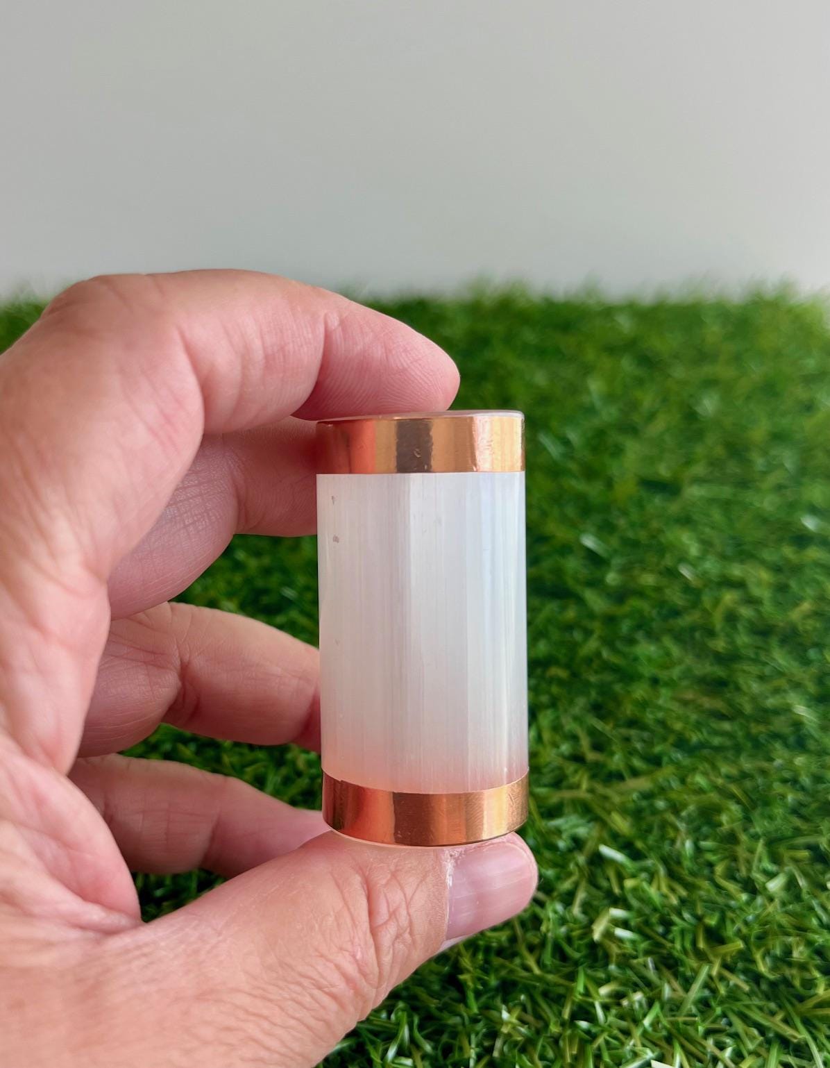 Copper-Infused Selenite Harmonizer Cylinder (2–3.75")