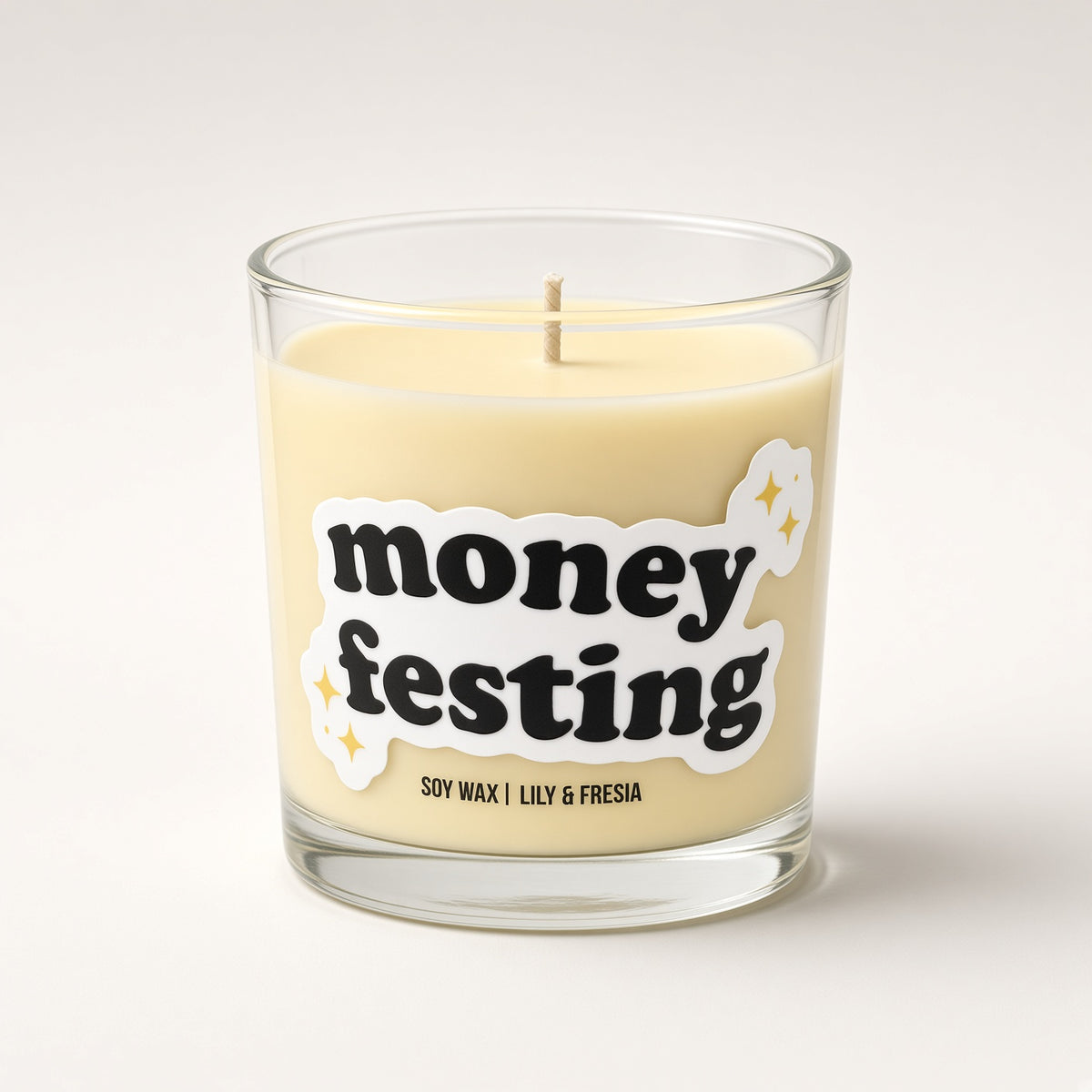 Moneyfesting - Lily and Freesia Scent - Soy Wax Candle 7oz